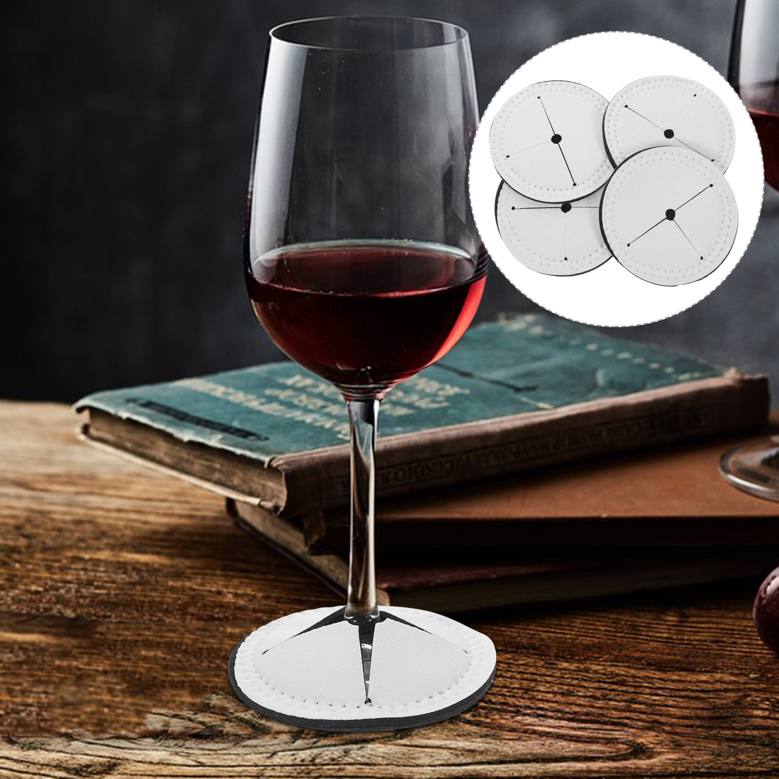 Coaster Sublimation Blank - 4Pcs Wine Cup Coasters Blank Sublimation