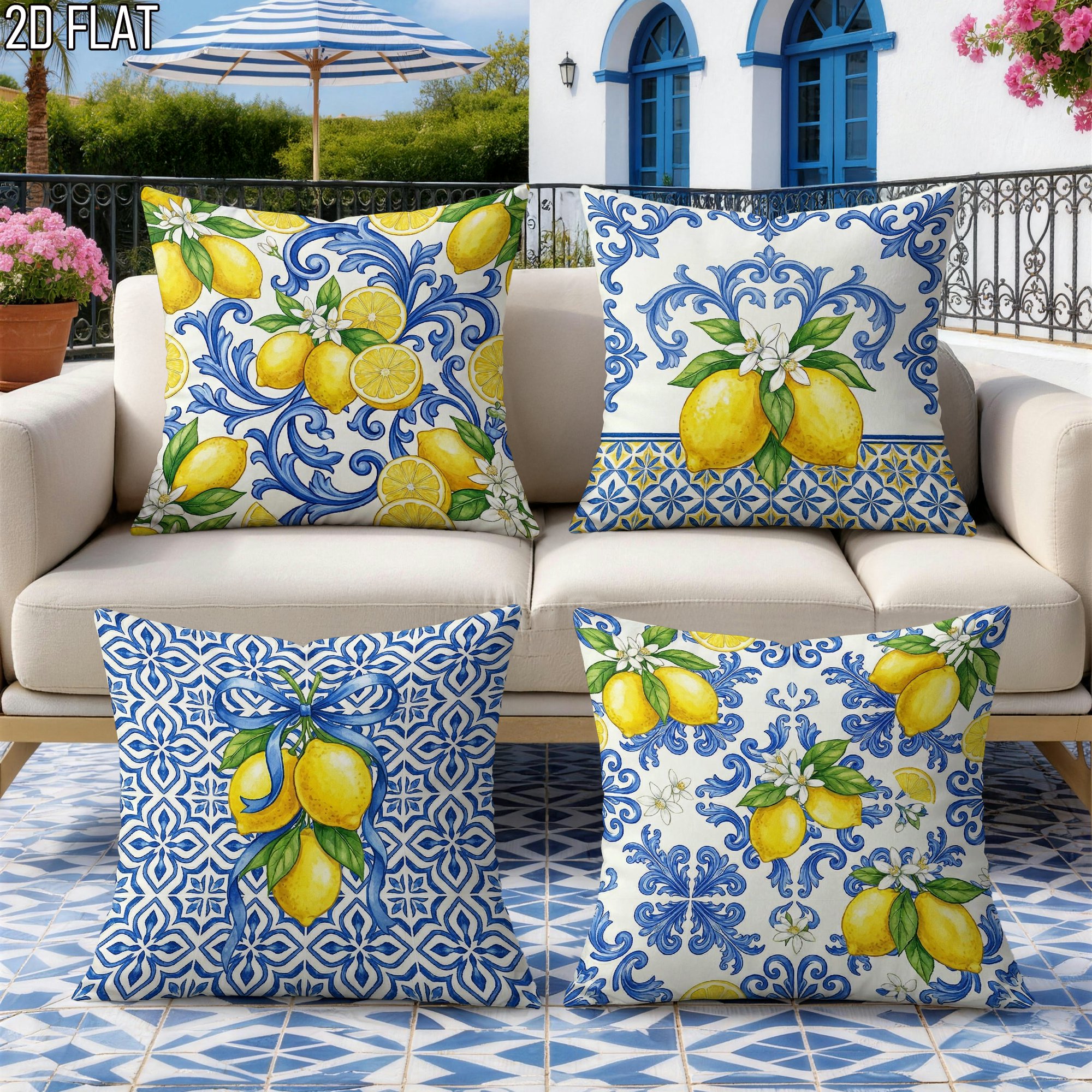 4Pcs Italian Summer Style Thro - Ceramic Tile Blank recension och pris