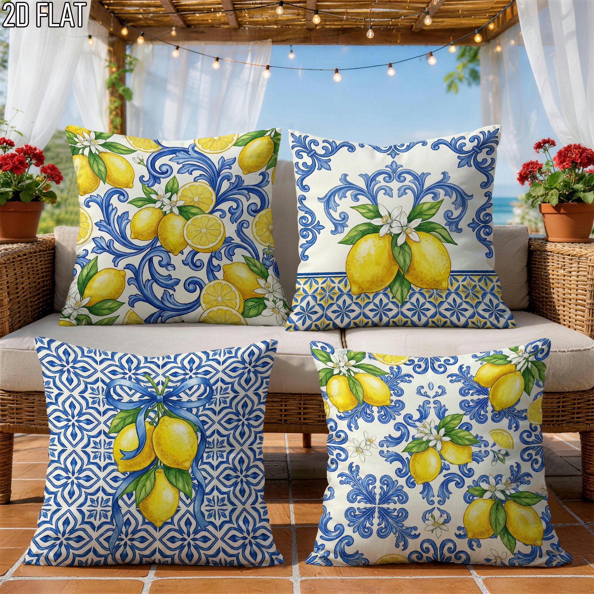 4Pcs Italian Summer Style Thro - Ceramic Tile Blank recension och pris