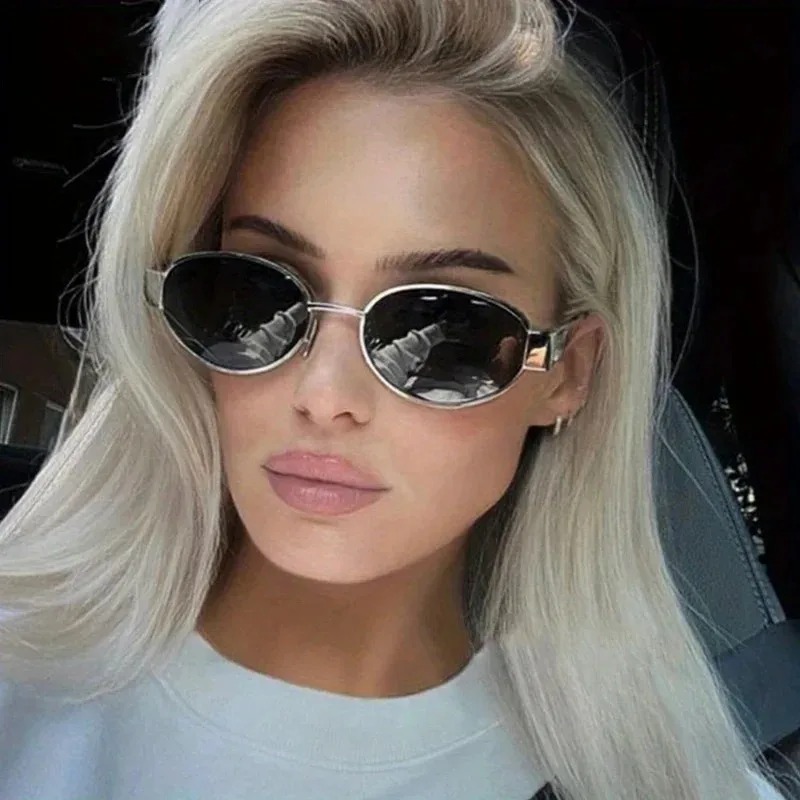 New Oval Sunglasses for Women  - Metal Photo Panel recension och pris