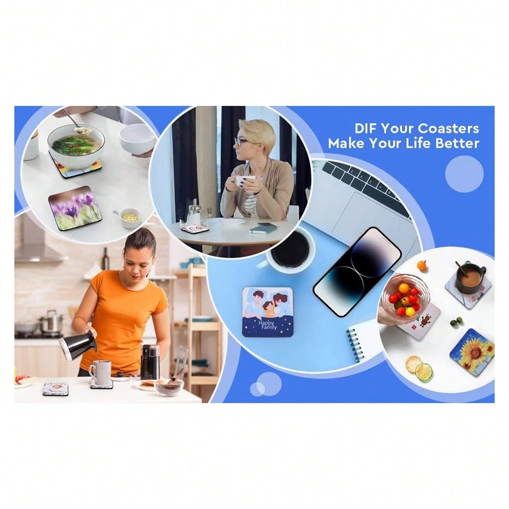 1PCS Square Sublimation Blanks - Coaster Sublimation Blank recension och pris