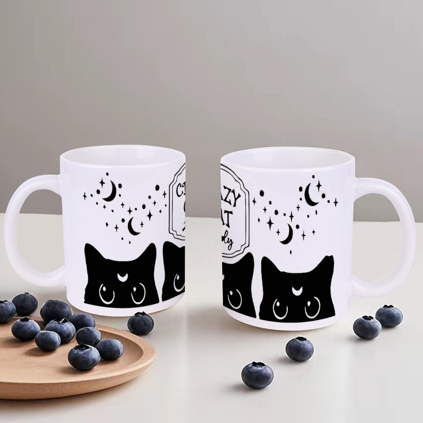 Three Black Cats With Crescent - Sublimation Mug White recension och pris