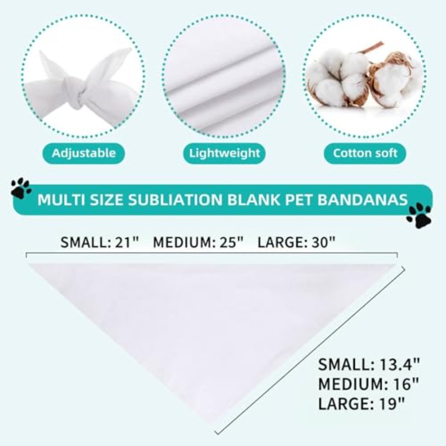 Blank Dog Bandanas Large-1PCS, - Bandana Blank White recension och pris