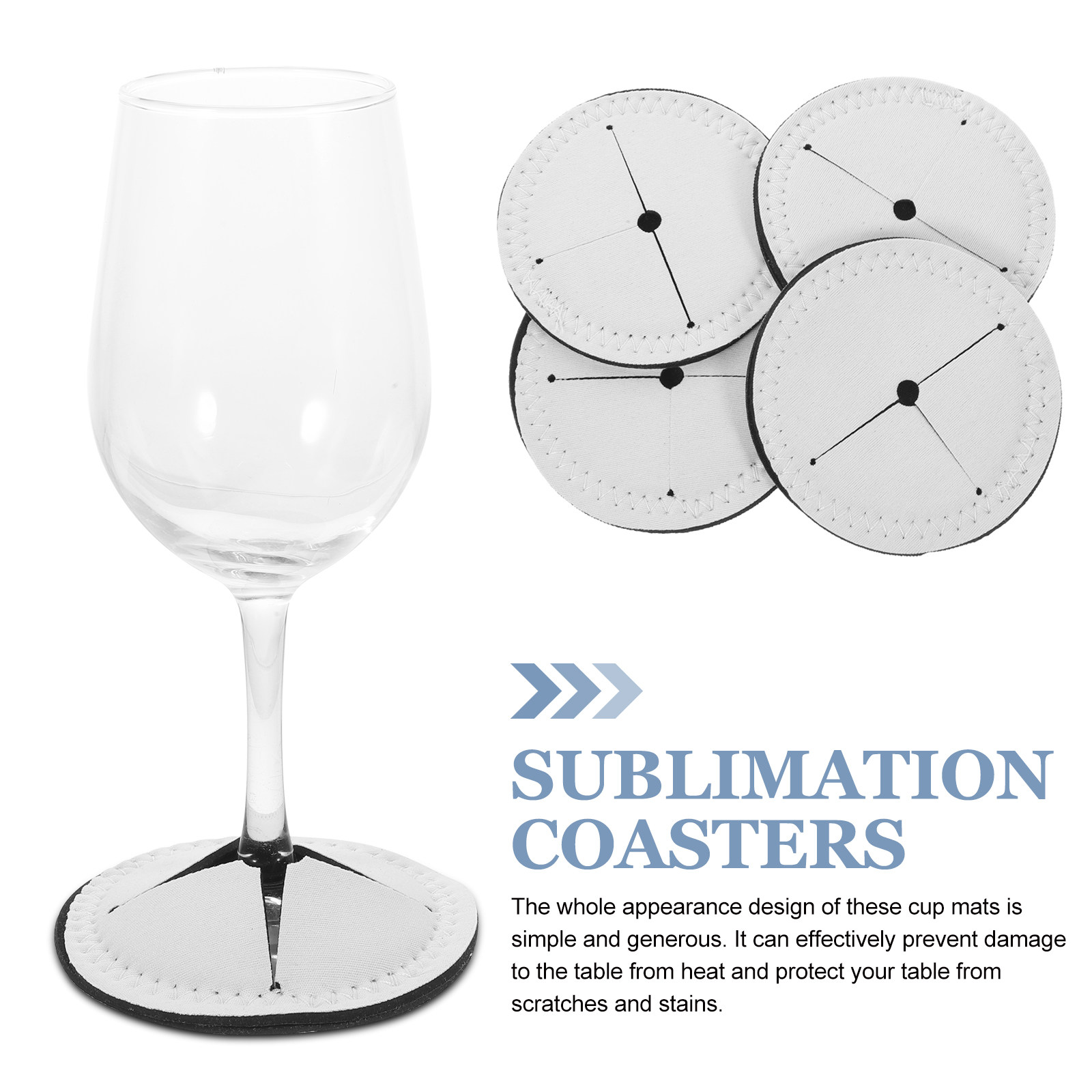 4Pcs Wine Cup Coasters Blank S - Coaster Sublimation Blank recension och pris