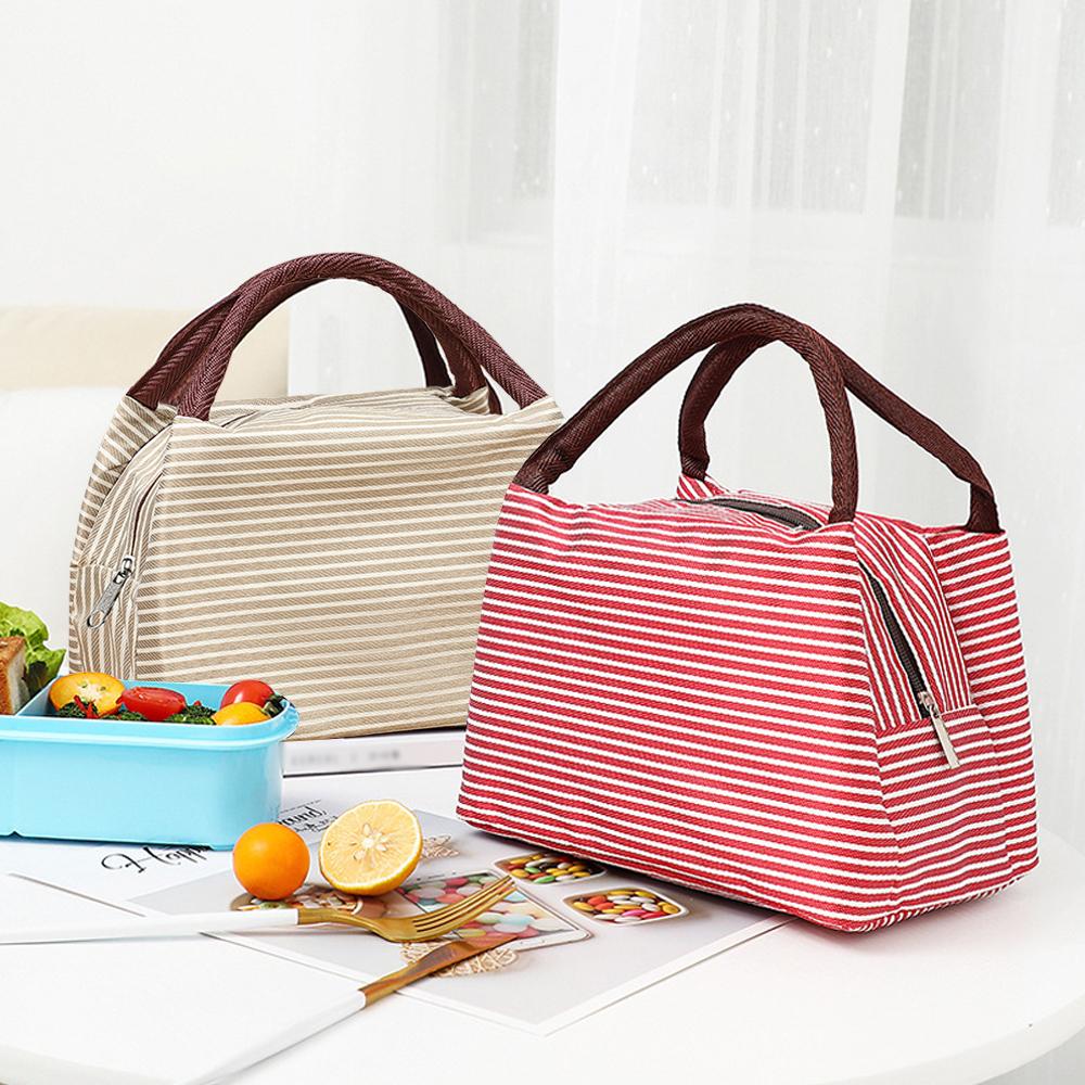 Striped Insulated Lunch Bag Po - Tote Bag Sublimation recension och pris