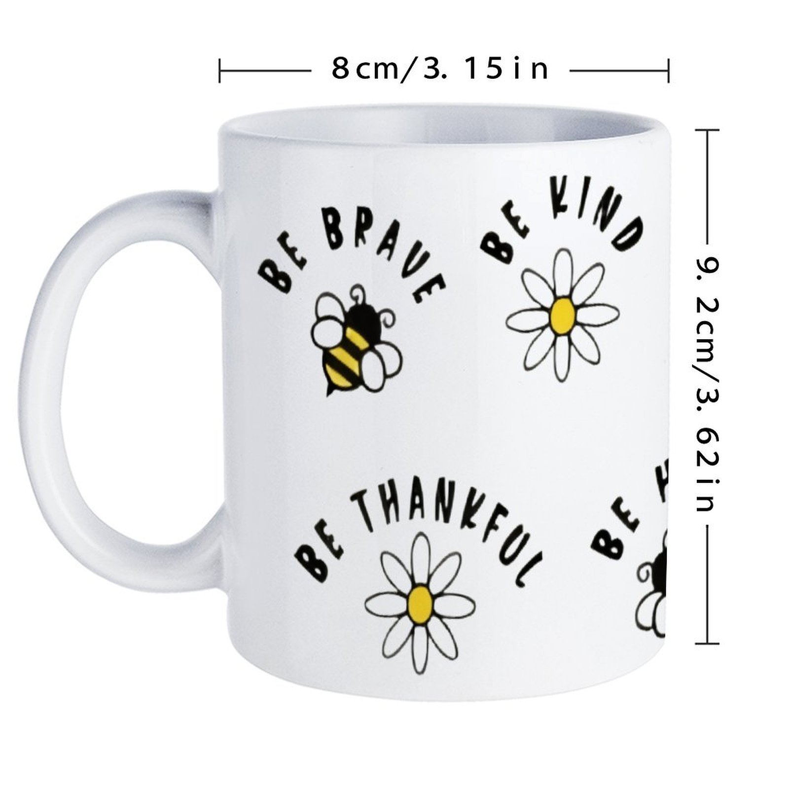 Four Stickers With Bees And Da - Sublimation Mug White recension och pris