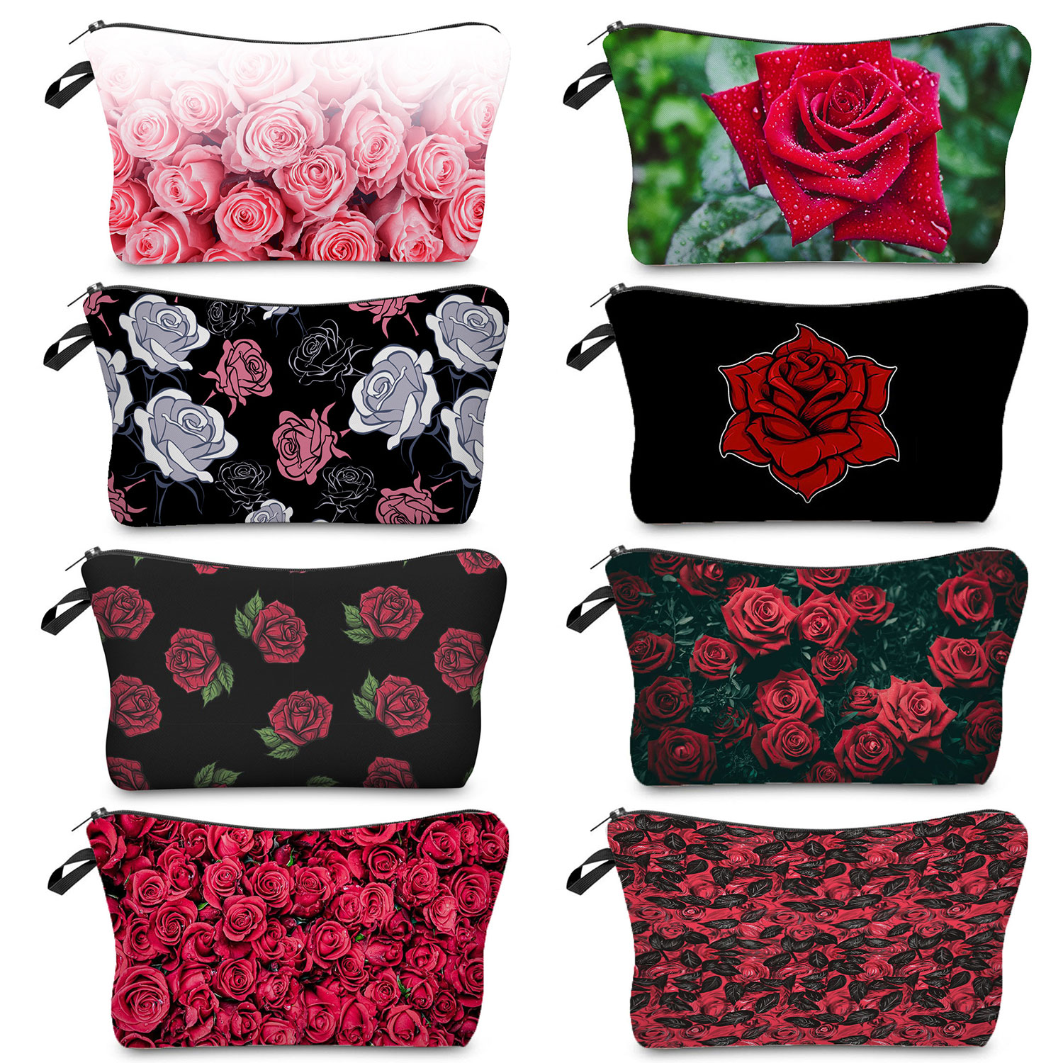 Bright Red Rose Print Cosmetic - Pillow Cover Sublimation recension och pris