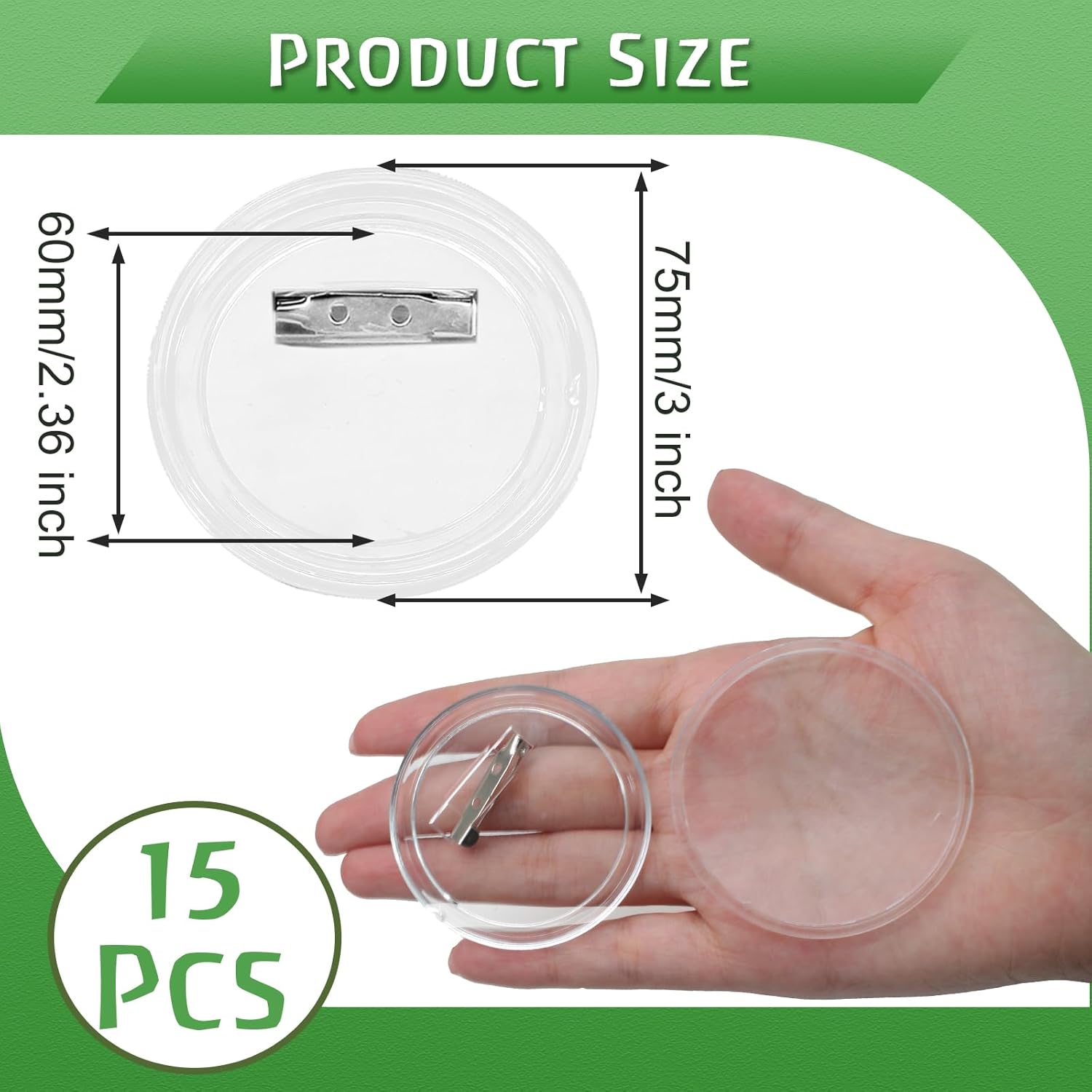 15 Pcs 3 Inch Blank Button Pin - Button Badge Blank recension och pris