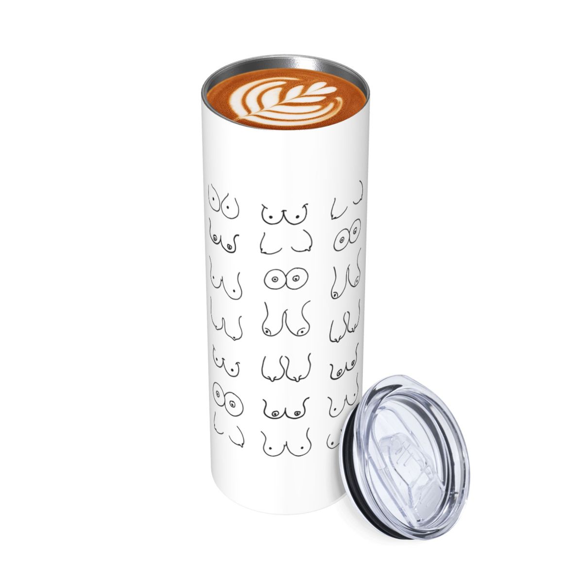 Black And White Tits Drawing S - Tumbler 20Oz White recension och pris
