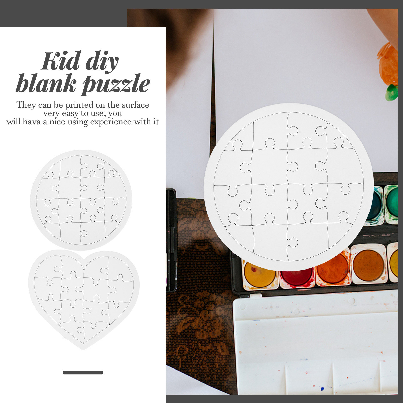 10Pcs Blank Kid DIY Puzzles Wh - Puzzle Blank White recension och pris