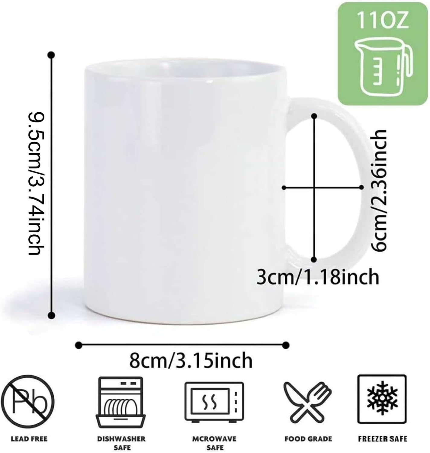 36pcs Sublimation Mugs 11oz Wh - Sublimation Mug White recension och pris