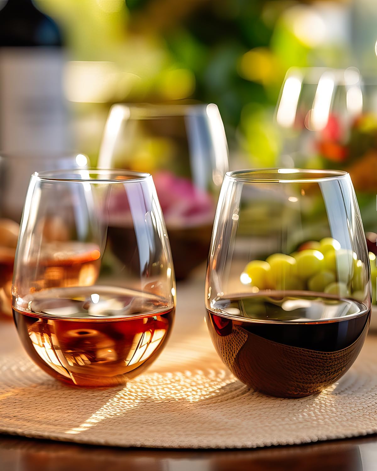 Stemless Wine Glasses Set of 4 - Tumbler 20Oz White recension och pris