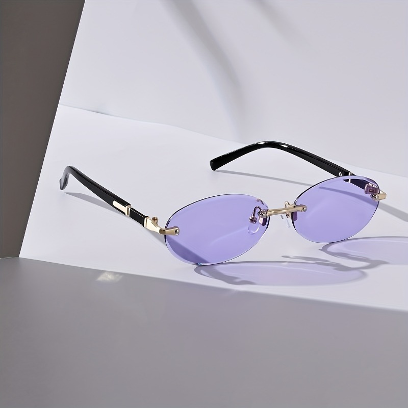 Sexy Small Oval Punk Sunglasse - Metal Photo Panel recension och pris