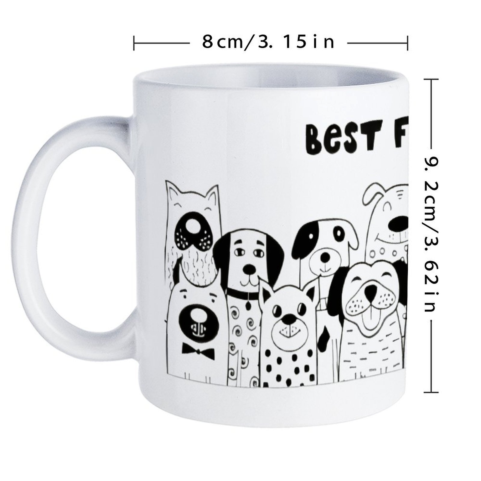Illustration Of Dogs With The  - Sublimation Mug White recension och pris