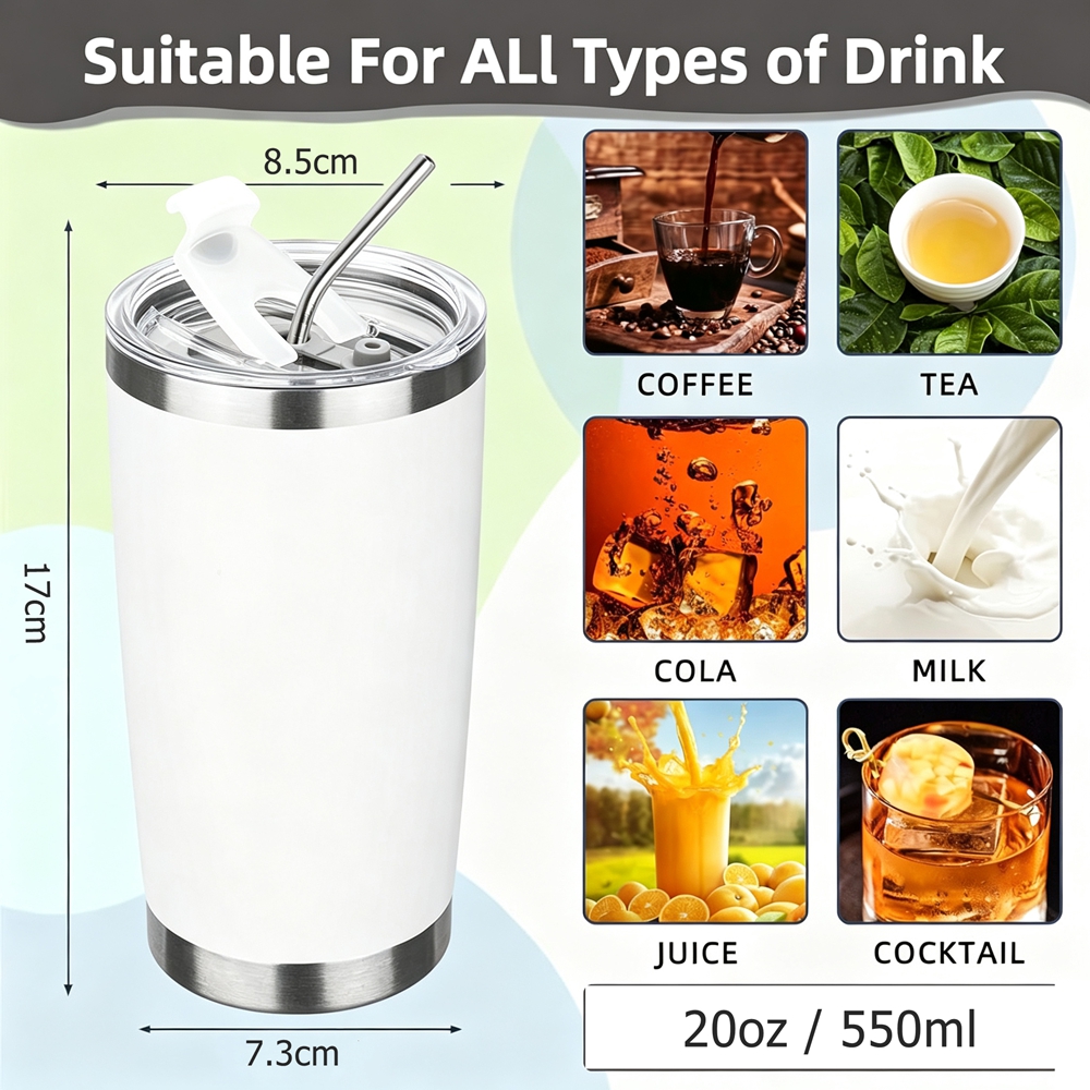20oz Tumbler Mug with Lid and  - Tumbler 20Oz White recension och pris